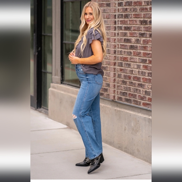 Judy Blue Tummy Control Top High Rise Straight Jeans - Picture 7 of 12